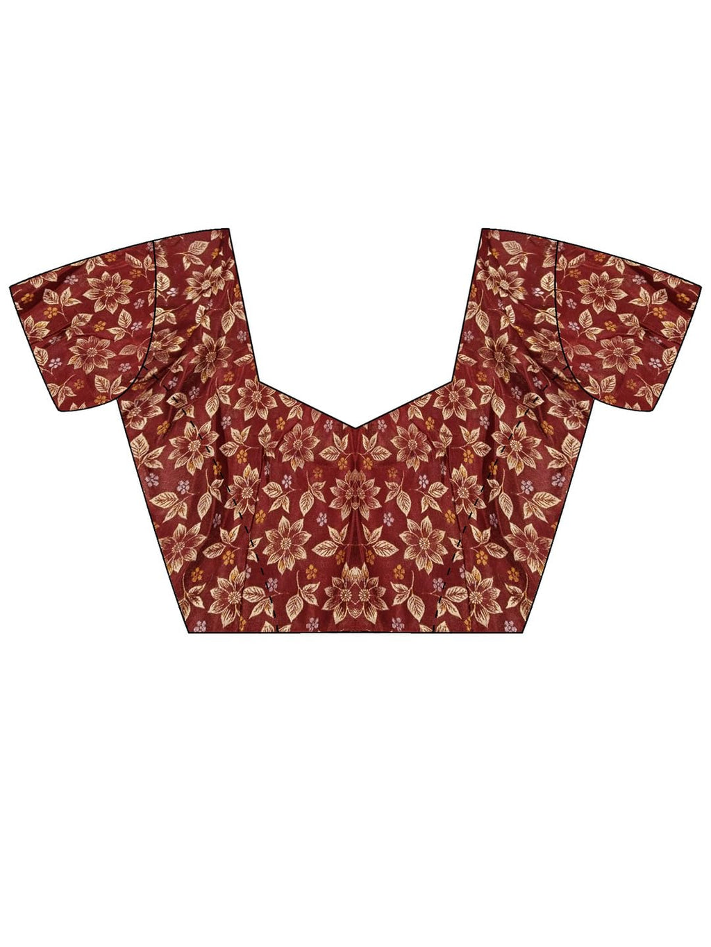 Copper Silk Checkered Saree