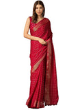 Maroon Cotton Paisley Saree - Pink