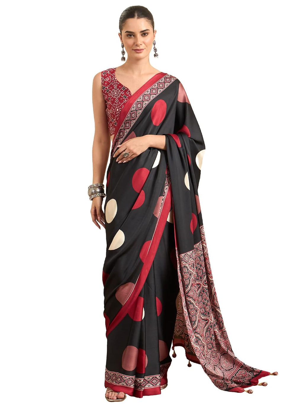 Black Silk Striped Saree