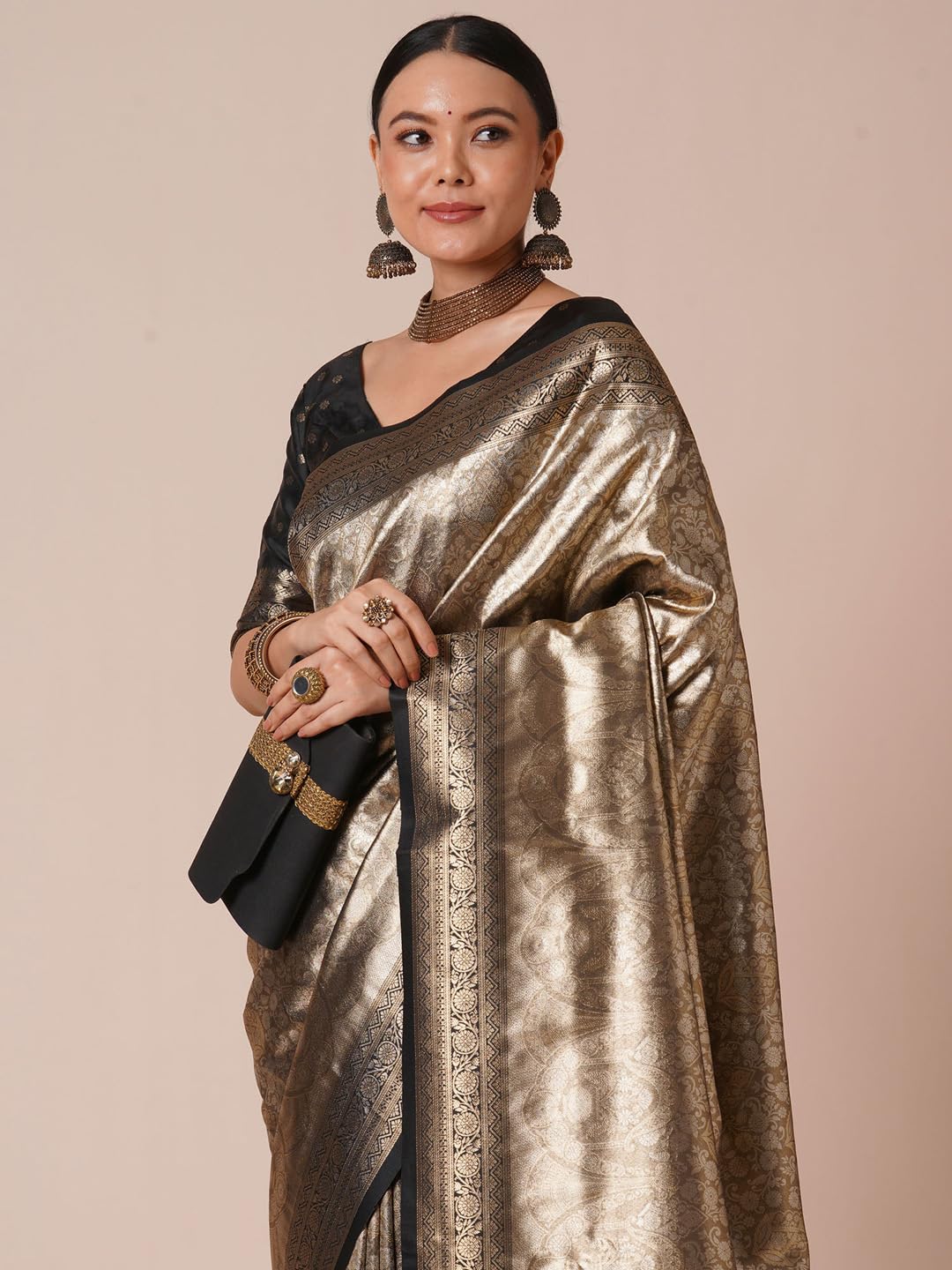 Olive Silk Stars Saree