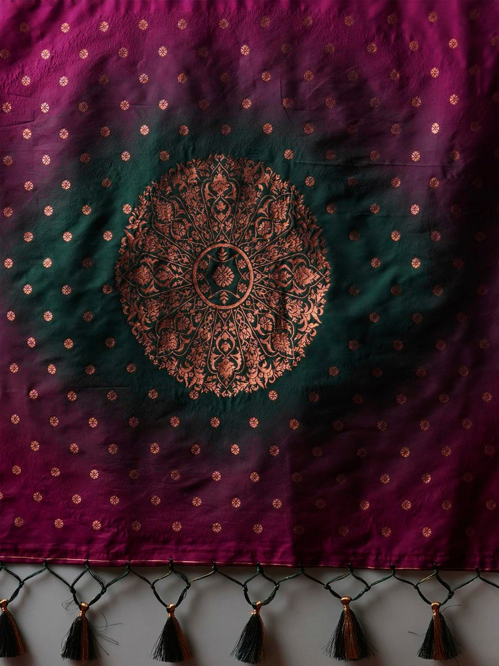 Green Silk Checkered Saree