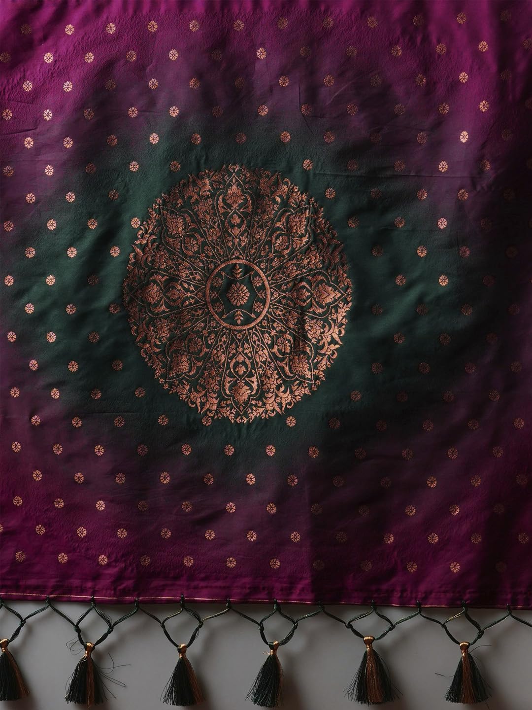 Green Silk Checkered Saree