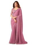 Mauve Georgette Floral Saree
