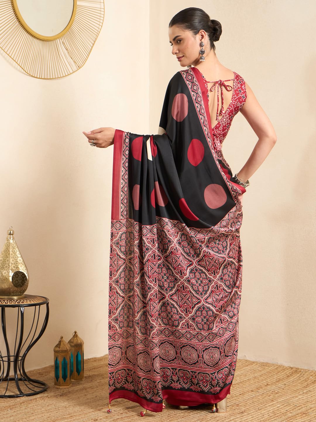 Black Silk Striped Saree