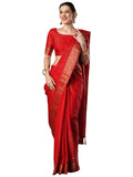 Maroon Rayon Paisley Saree - Red