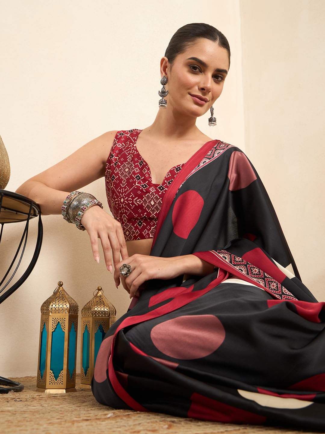 Black Silk Striped Saree
