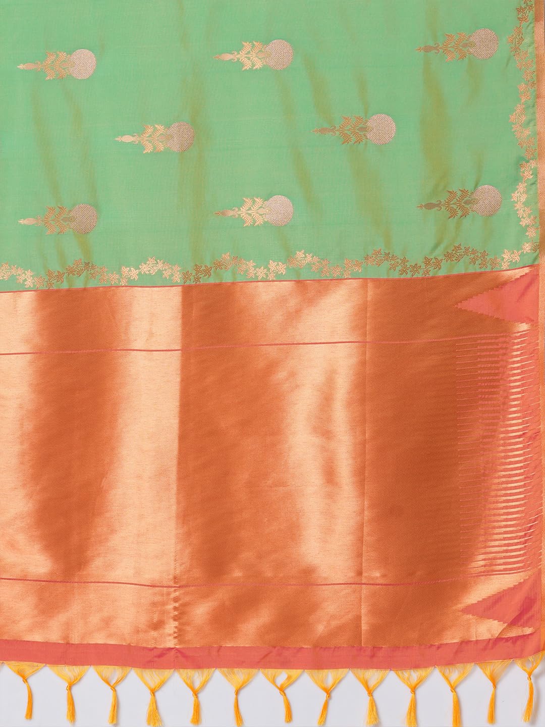 Light Green Silk Paisley Saree