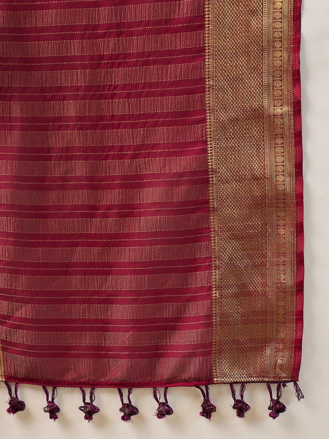 Maroon Cotton Paisley Saree