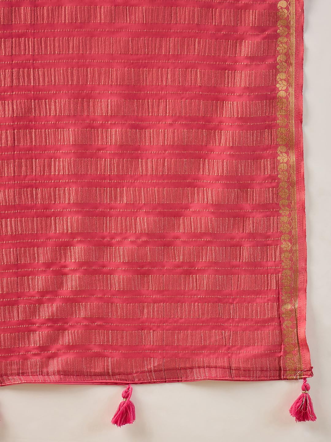 Pink Cotton Paisley Saree