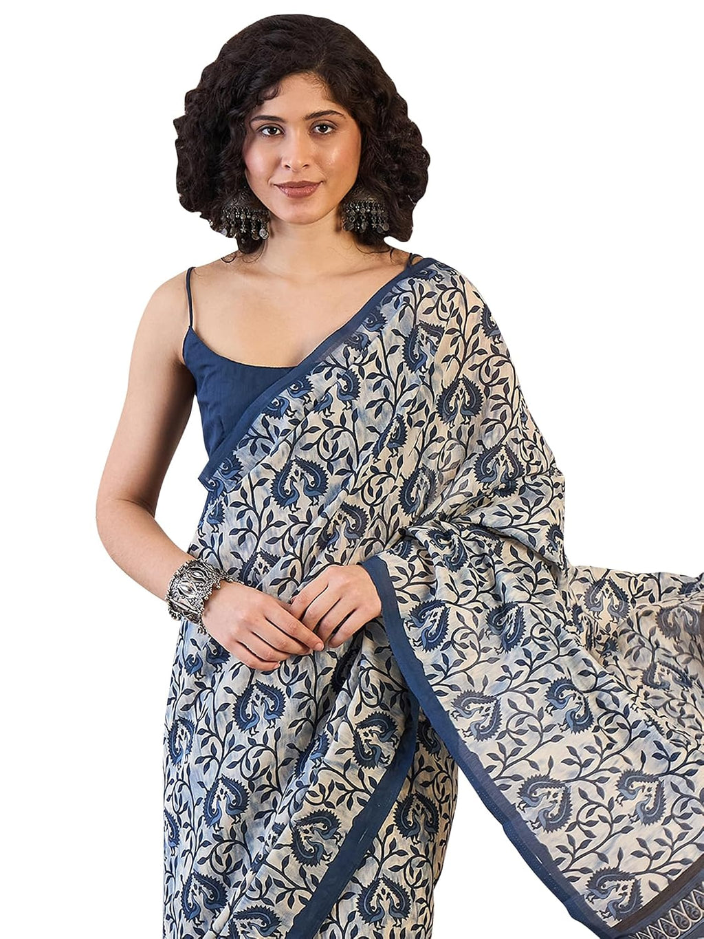 Off White Silk Abstract Saree