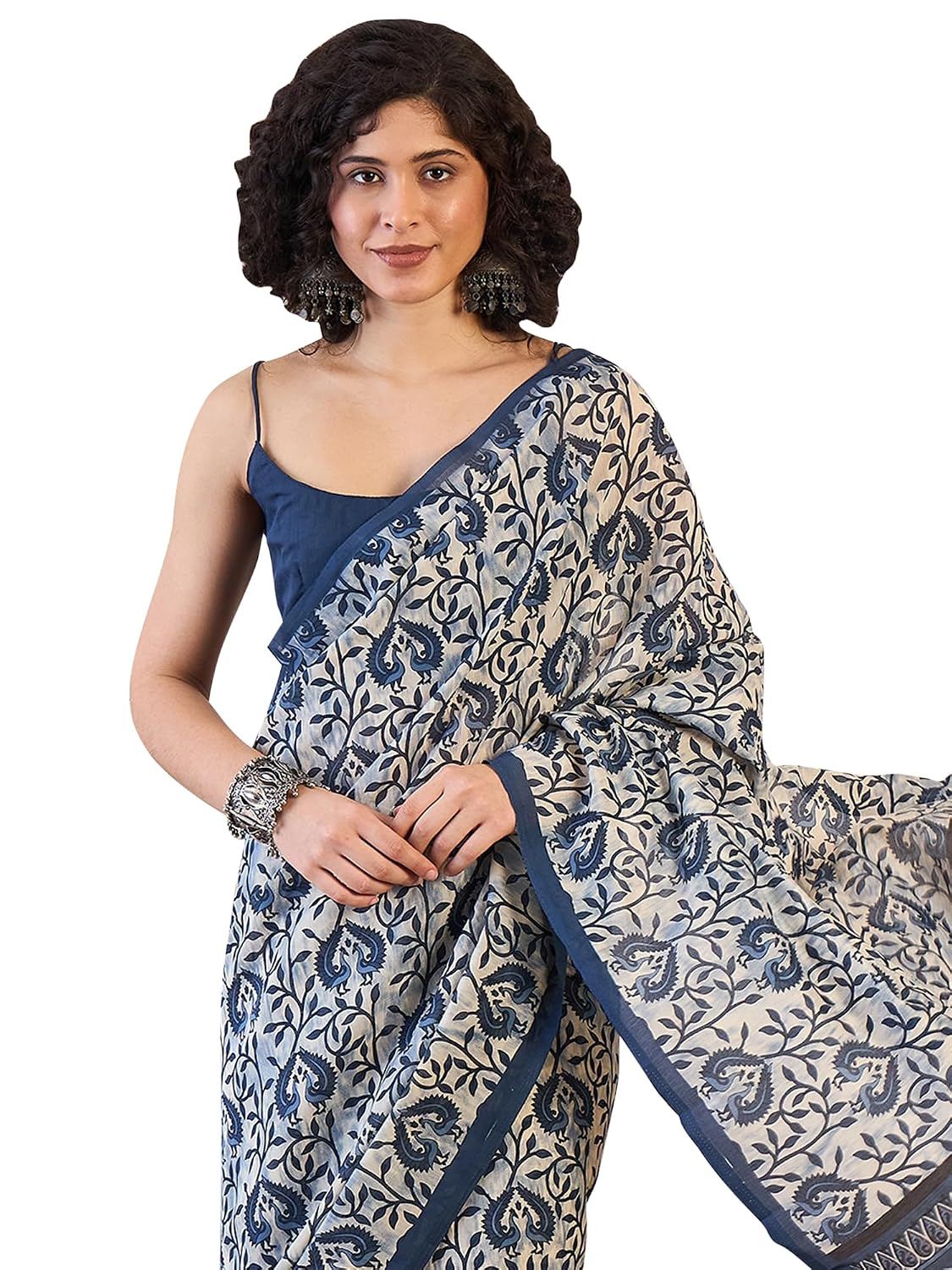 Off White Silk Abstract Saree