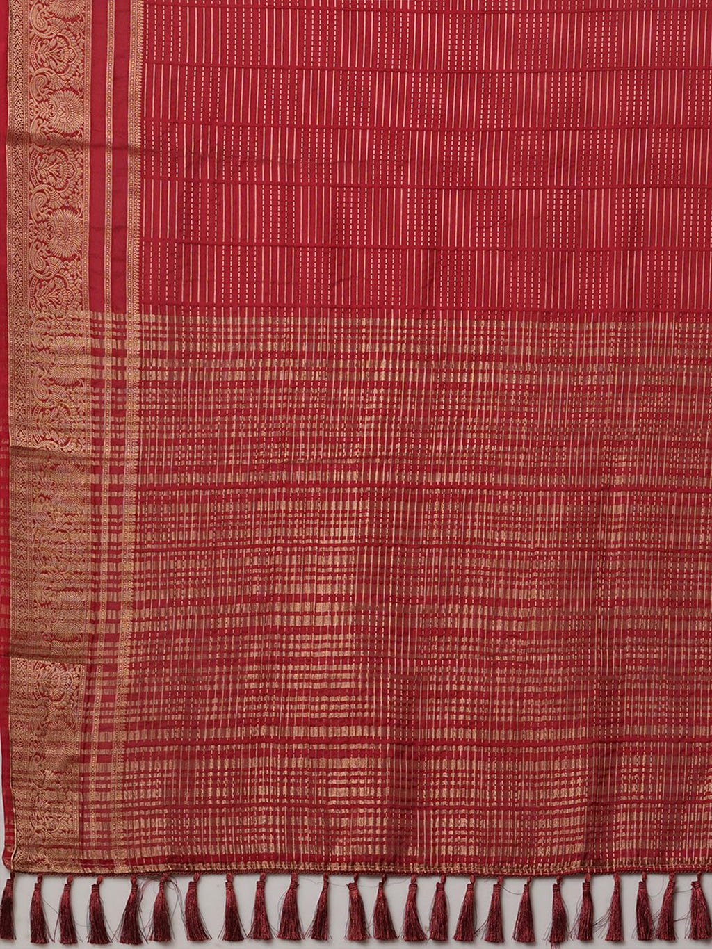 Maroon Rayon Paisley Saree
