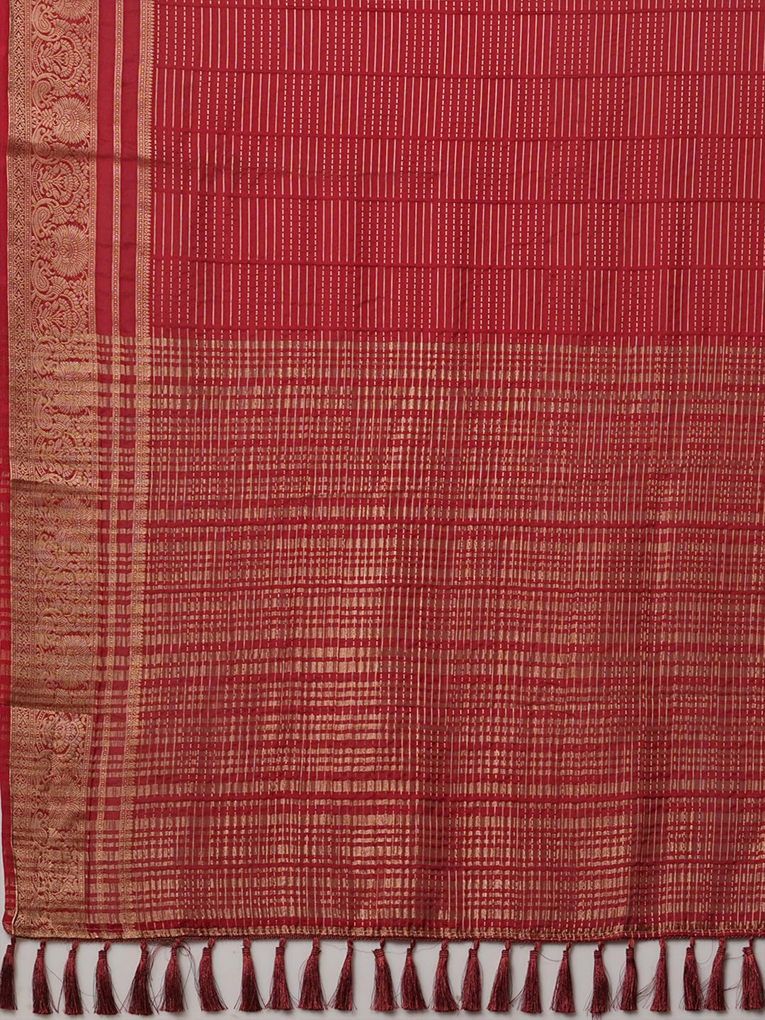 Maroon Rayon Paisley Saree