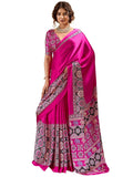 Magenta Silk Striped Saree
