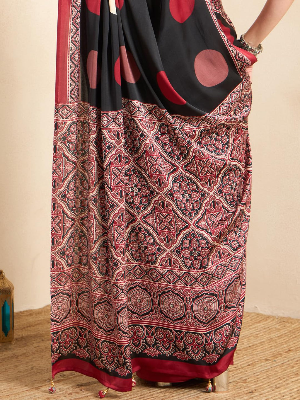 Black Silk Striped Saree