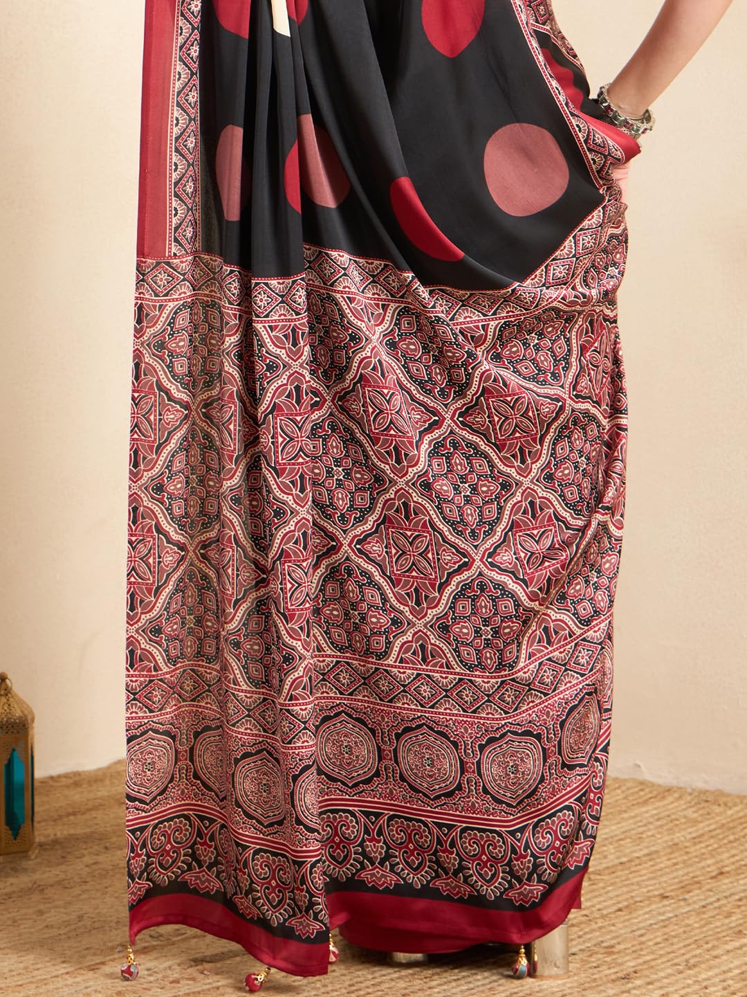 Black Silk Striped Saree