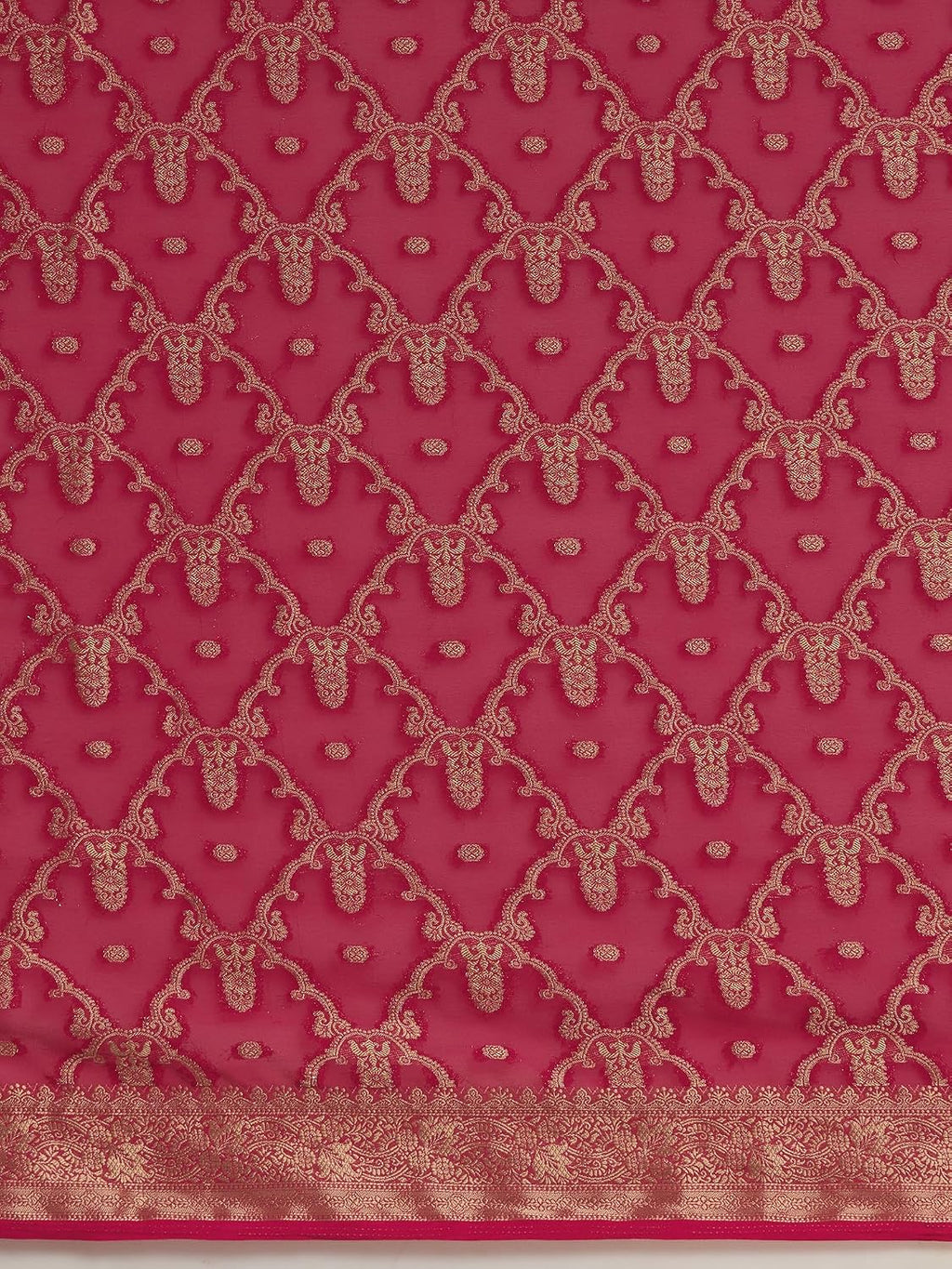 Pink Georgette Woven Design Saree