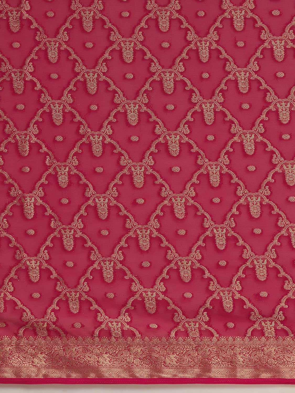 Pink Georgette Woven Design Saree